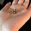 Brown Enamel Starburst Ear Cuff With Clear Crystals view 4