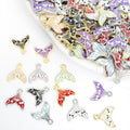 Enamel Whale Tail Charms in Six Colors and Two Metal Tones view 1
