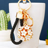 Black-Braided-Loop White-Flower-Ball