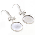 Bow Accent Earring Hooks With Round Bezel Settings view 4