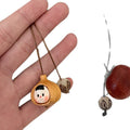 Wood Garlic Face Pendant Cord Necklace Carved Smile Charm view 5