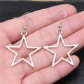 Open Star Drop Earrings in Detailed Metal Finishes for Jewelry Making view 3