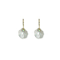 Gold Hoop White Shell Drop Earrings with Crystal Accent view 5