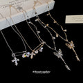 Butterfly and Cross Charm Necklaces in Four Mixed Designs view 3