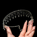 Crystal Fringe Collar Necklaces in Four Metal and Bead Colors view 9