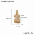 Gold Pave Bubble Letter Pendants and Chain Options view 10
