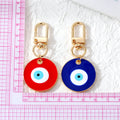Gold Tone Oversized Round Evil Eye Clip Keychains in Two Colors view 5