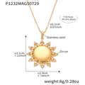 Sunburst and MOM Crystal Pendant Necklace in Two Tones view 6