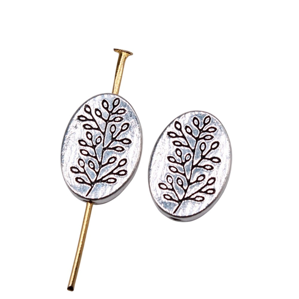 14x10mm 1.54g Zinc Alloy Branch Pattern Small Hole Spacer Beads for Bracelet Necklace Making