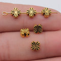 Radiating Flower Small-Hole Metal Bead in Three Finishes view 4