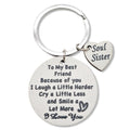 Soul Sister Best Friend Round Disc Heart Charm Keychain view 5