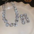 Round Crystal Necklace and Stud Earring Sets in Three Colors view 7
