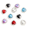 Faceted Heart Crystal Charms in Five Colors and Two Metal Tones view 4