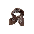 Brown Paisley Print Scarf Necklace with Tapered Fabric Ends view 5