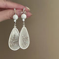 White Floral Pearl and Shell Statement Earrings Assortment view 5