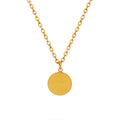 Good Luck Round Disc Pendant Necklace Gold Steel Rose Tone view 5