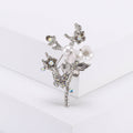Crystal Plum Blossom Branch Brooch In Gold Or Silver Tone view 4