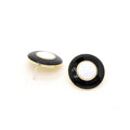 Gold Tone Black and White Round Enamel Stud Earrings view 5