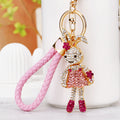 Crystal Long Leg Rabbit Keychains in Plain and Braided Loop Options view 11