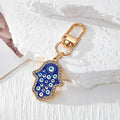 Blue Enamel Hamsa Evil Eye Keychains Gold Silver 4 Styles view 2