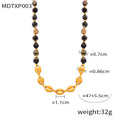 Gold Mariner Link Faceted Bead Necklace Bracelet Set view 7