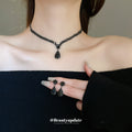 Four Silver And Gunmetal Teardrop Or Fringe Necklace Earring Sets view 1