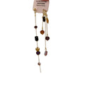 Asymmetric Black and Amber Beaded Gold Tone Drop Earrings view 5