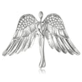 Crystal Angel Figure Wing Brooch for Jackets Scarves and Coats view 2