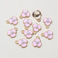 Small Enamel Flower Charms in Seven Color Styles for Jewelry view 9