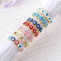 Gold Tone Open Band Evil Eye Adjustable Rings in Seven Styles view 1