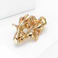 Gold Abstract Couple Faces Kiss Metal Figure Brooch Pin view 2