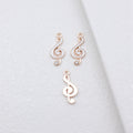 Enamel Treble Clef Charms in Four Colors with Crystal Accent view 2