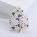 Pearl and Crystal Leaf Brooch for Jackets Scarves and Coats view 6