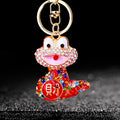 Full Crystal Fortune Snake Keychains in Seven Color Options without Dangles view 6