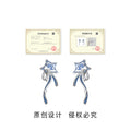 Silver Blue Enamel Wish Star Ribbon Trail Drop Earrings view 1