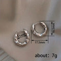 Textured Small Hoop Earrings in Silver and Gold Tones view 4
