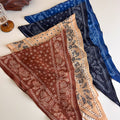 Brown Paisley Skinny Scarf With Tapered Ends And Border Print view 4