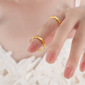Bamboo Segment Band Rings Gold and Steel Multi Sizes view 4