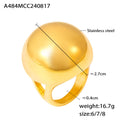 Large Polished Dome Ball Cocktail Rings Gold Or Silver view 6