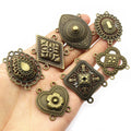 Antique Bronze Ornate Multi-Loop Cabochon Connectors view 3