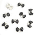 Enamel Double Bow Charms in Gold and Silver Tones, Six Colors view 9