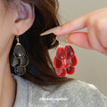 Tiered Enamel Teardrop Earrings in Red and Blue, Two Styles view 2