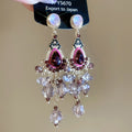 Ornate Colorful Crystal Chandelier Stud Earrings Jewelry view 6