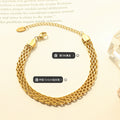 Multi Row Geometric Mesh Chain Bracelet Gold Or Steel Tone view 2