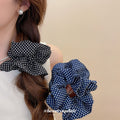 Polka Dot Fabric Scrunchies Black Navy Classic Bow Styles view 4