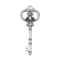 Antique Silver Zinc Alloy Heart Scepter Key Charm Pendant for DIY Necklace Jewelry Making