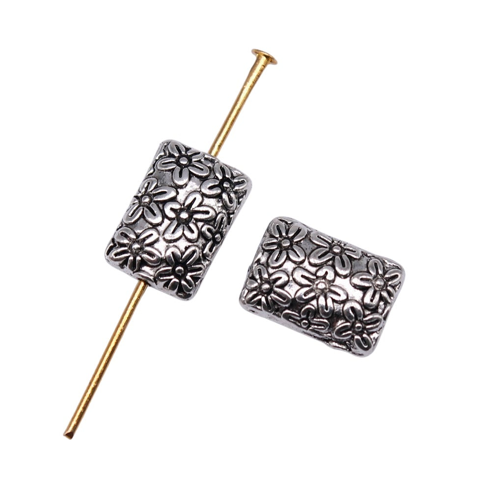 12x9mm 1.5g Antique Silver Zinc Alloy Flower Small Hole Spacer Beads for Bracelet Necklace Making