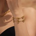 Hollow Heart Chain Bracelet Stainless Steel Four Finishes view 3