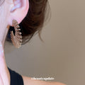 Silver Tone Radiating Wire C Hoop Stud Earrings Jewelry Pair view 4