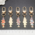 Nine Pattern Colorful Fish Clasp Keychain Set with Metal Hardware view 3